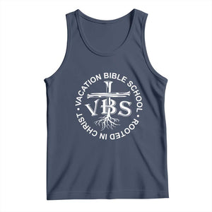 Funny VBS Vacation Bible School Rooted In Christ Tank Top TS11 Navy Print Your Wear