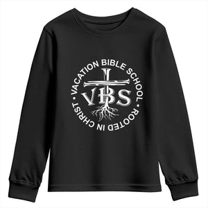 Funny VBS Vacation Bible School Rooted In Christ Youth Sweatshirt TS11 Black Print Your Wear