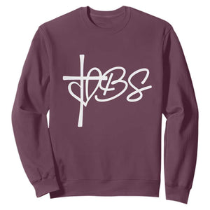 Funny VBS Vacation Bible School Sweatshirt Heart Cross TS11 Maroon Print Your Wear