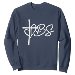Funny VBS Vacation Bible School Sweatshirt Heart Cross TS11 Navy Print Your Wear