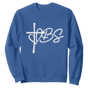 Funny VBS Vacation Bible School Sweatshirt Heart Cross TS11 Royal Blue Print Your Wear