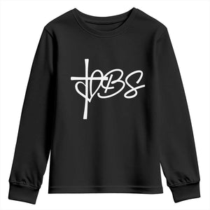 Funny VBS Vacation Bible School Youth Sweatshirt Heart Cross TS11 Black Print Your Wear