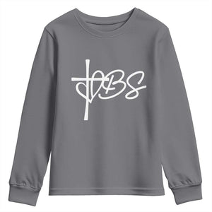 Funny VBS Vacation Bible School Youth Sweatshirt Heart Cross TS11 Charcoal Print Your Wear