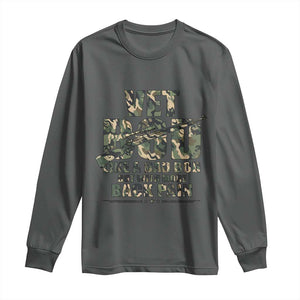Funny Veteran Vet Bod Like A Dad Bod But With More Back Pain Long Sleeve Shirt TS11 Dark Heather Print Your Wear