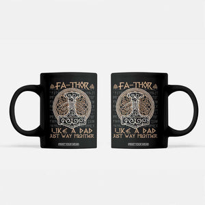 Funny Viking Dad Coffee Mug Fathor Like A Dad Just Way Mightier TS09 Black Print Your Wear