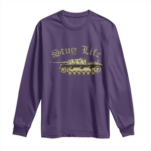 Funny WW2 Tank History Stug Life Long Sleeve Shirt TS11 Purple Print Your Wear
