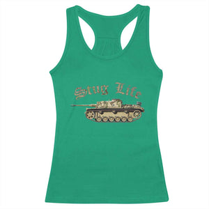 Funny WW2 Tank History Stug Life Racerback Tank Top TS11 Irish Green Print Your Wear