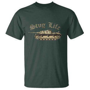 Funny WW2 Tank History Stug Life T Shirt TS11 Dark Forest Green Print Your Wear