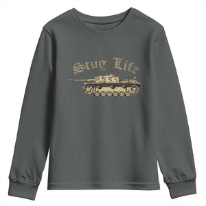 Funny WW2 Tank History Stug Life Youth Sweatshirt TS11 Dark Heather Print Your Wear