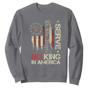 Funny We The People Serve No King In American Sweatshirt Vintage Betsy Ross Flag TS11 Charcoal Print Your Wear