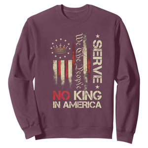 Funny We The People Serve No King In American Sweatshirt Vintage Betsy Ross Flag TS11 Maroon Print Your Wear