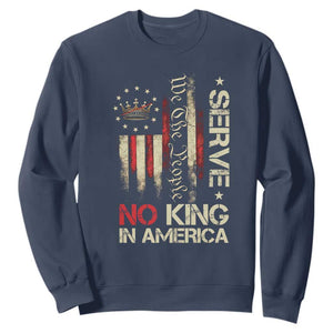 Funny We The People Serve No King In American Sweatshirt Vintage Betsy Ross Flag TS11 Navy Print Your Wear