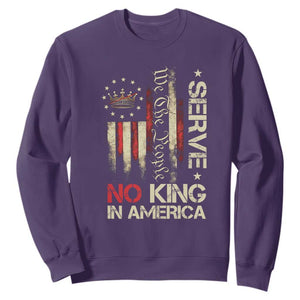 Funny We The People Serve No King In American Sweatshirt Vintage Betsy Ross Flag TS11 Purple Print Your Wear