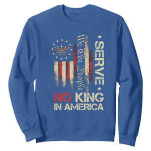 Funny We The People Serve No King In American Sweatshirt Vintage Betsy Ross Flag TS11 Royal Blue Print Your Wear