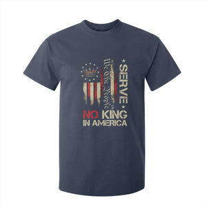 Funny We The People Serve No King In American T Shirt For Kid Vintage Betsy Ross Flag TS11 Navy Print Your Wear
