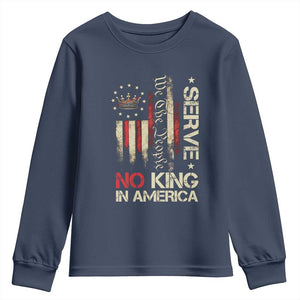 Funny We The People Serve No King In American Youth Sweatshirt Vintage Betsy Ross Flag TS11 Navy Print Your Wear