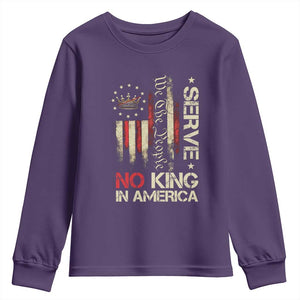 Funny We The People Serve No King In American Youth Sweatshirt Vintage Betsy Ross Flag TS11 Purple Print Your Wear