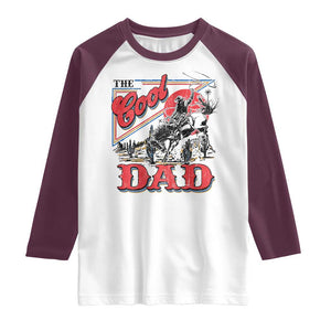 Funny Western Cowboy The Cool Dad Raglan Shirt Father's Day TS11 White Maroon Print Your Wear