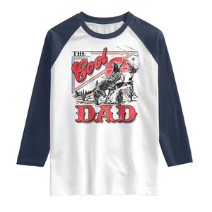 Funny Western Cowboy The Cool Dad Raglan Shirt Father's Day TS11 White Navy Print Your Wear