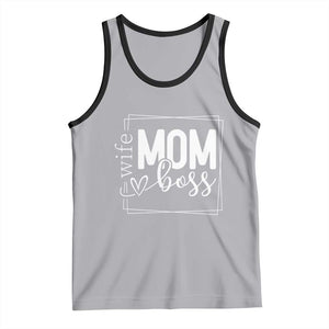 Funny Wife Mom Boss Tank Top Motherhood Mother's Day TS11 Athletic Heather Black Print Your Wear
