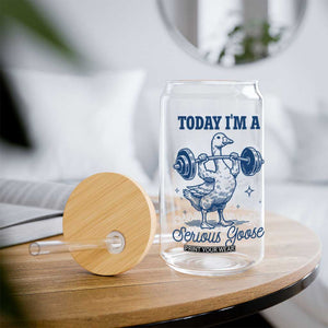 Funny Workout Silly Goose Glass Can Today I'm A Serious Goose Lifting Weights Gym TS02 Print Your Wear