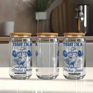 Funny Workout Silly Goose Glass Can Today I'm A Serious Goose Lifting Weights Gym TS02 Print Your Wear