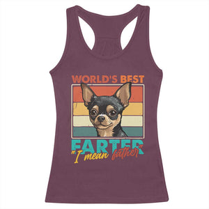 Funny World's Best Farter I Mean Father Racerback Tank Top Dog Dad TS11 Maroon Print Your Wear