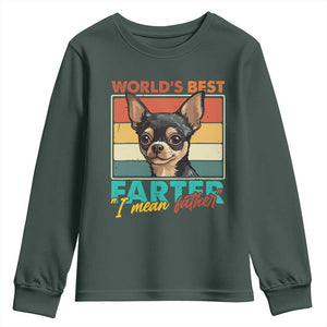Funny World's Best Farter I Mean Father Youth Sweatshirt Dog Dad TS11 Dark Forest Green Print Your Wear