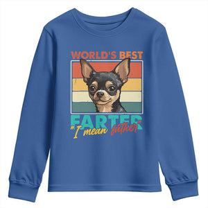 Funny World's Best Farter I Mean Father Youth Sweatshirt Dog Dad TS11 Royal Blue Print Your Wear
