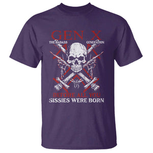 Funny X Generation T Shirt The Badass Generation Before All You Sissies Were Born Skull TS11 Purple Print Your Wear