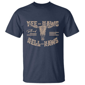 Funny Yee Haws And Hell Naws T Shirt Western Country Cowboy Longhorn Skull TS11 Navy Print Your Wear