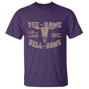Funny Yee Haws And Hell Naws T Shirt Western Country Cowboy Longhorn Skull TS11 Purple Print Your Wear