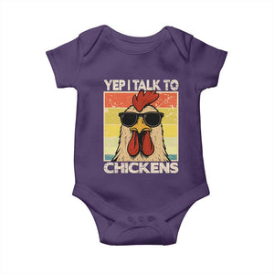 Funny Yep I Talk To Chickens Baby Onesie Chicken Buffs Farmyard Animal Lover TS11 Purple Print Your Wear