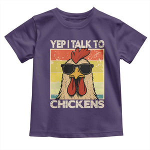 Funny Yep I Talk To Chickens Toddler T Shirt Chicken Buffs Farmyard Animal Lover TS11 Purple Print Your Wear