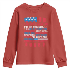Funny You Dont Have No Whistlin Bugholes Youth Sweatshirt 4th Of July American Flag TS11 Red Print Your Wear