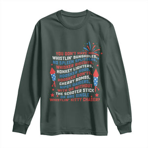 Funny You Dont Have No Whistlin Bungholes Long Sleeve Shirt USA Flag 4th Of July TS11 Dark Forest Green Print Your Wear