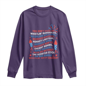 Funny You Dont Have No Whistlin Bungholes Long Sleeve Shirt USA Flag 4th Of July TS11 Purple Print Your Wear