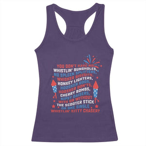 Funny You Dont Have No Whistlin Bungholes Racerback Tank Top USA Flag 4th Of July TS11 Purple Print Your Wear