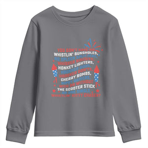 Funny You Dont Have No Whistlin Bungholes Youth Sweatshirt USA Flag 4th Of July TS11 Charcoal Print Your Wear