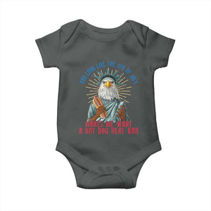 Funny You Look Like The 4th Of July Makes Me Want A Hot Dog Real Bad Baby Onesie Eagle Statue Of Liberty TS11 Dark Heather Print Your Wear