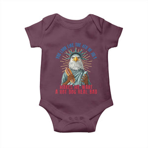 Funny You Look Like The 4th Of July Makes Me Want A Hot Dog Real Bad Baby Onesie Eagle Statue Of Liberty TS11 Maroon Print Your Wear