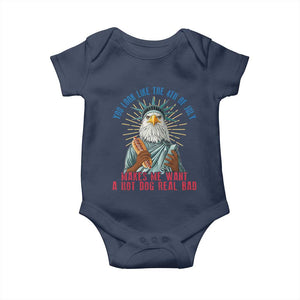 Funny You Look Like The 4th Of July Makes Me Want A Hot Dog Real Bad Baby Onesie Eagle Statue Of Liberty TS11 Navy Print Your Wear
