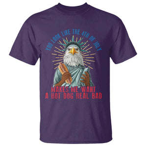 Funny You Look Like The 4th Of July Makes Me Want A Hot Dog Real Bad T Shirt Eagle Statue Of Liberty TS11 Purple Print Your Wear
