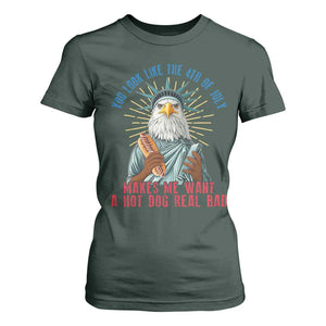 Funny You Look Like The 4th Of July Makes Me Want A Hot Dog Real Bad T Shirt For Women Eagle Statue Of Liberty TS11 Dark Forest Green Print Your Wear