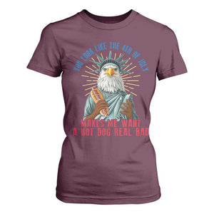 Funny You Look Like The 4th Of July Makes Me Want A Hot Dog Real Bad T Shirt For Women Eagle Statue Of Liberty TS11 Maroon Print Your Wear