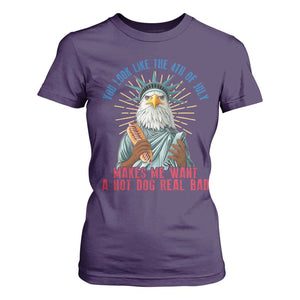 Funny You Look Like The 4th Of July Makes Me Want A Hot Dog Real Bad T Shirt For Women Eagle Statue Of Liberty TS11 Purple Print Your Wear
