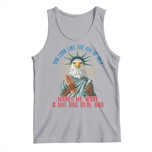 Funny You Look Like The 4th Of July Makes Me Want A Hot Dog Real Bad Tank Top Eagle Statue Of Liberty TS11 Athletic Heather Print Your Wear