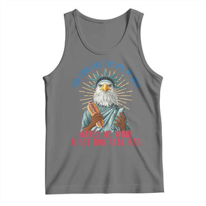 Funny You Look Like The 4th Of July Makes Me Want A Hot Dog Real Bad Tank Top Eagle Statue Of Liberty TS11 Black Heather Print Your Wear