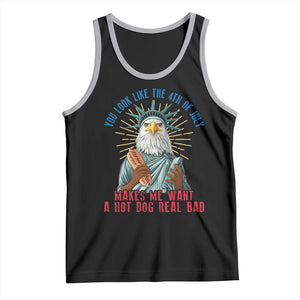 Funny You Look Like The 4th Of July Makes Me Want A Hot Dog Real Bad Tank Top Eagle Statue Of Liberty TS11 Black Athletic Heather Print Your Wear