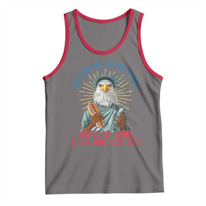 Funny You Look Like The 4th Of July Makes Me Want A Hot Dog Real Bad Tank Top Eagle Statue Of Liberty TS11 Deep Heather Red Print Your Wear